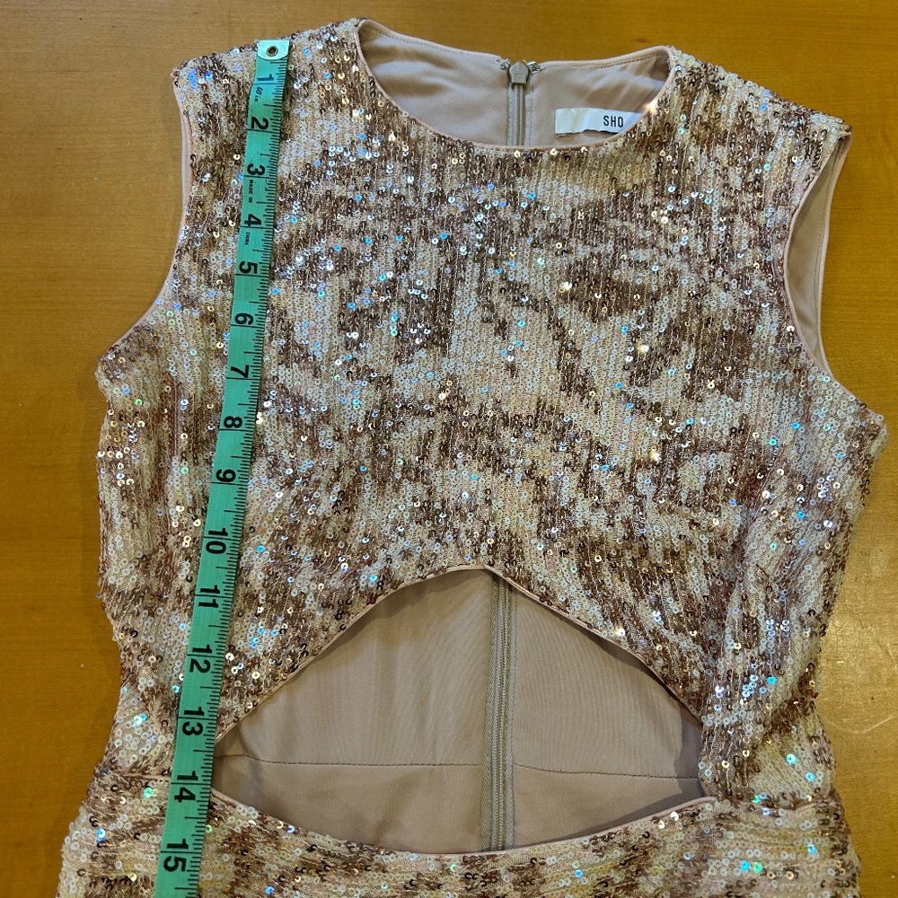 Blush Sequin Jumpsuit, Sho by Tadashi Soji, Size 4 - Picture 6 of 10